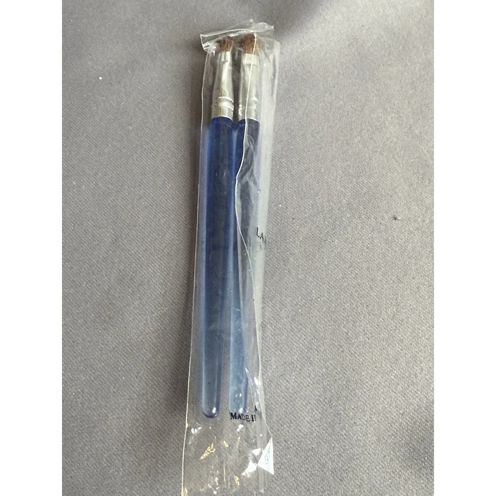 New LANCOME‎ BLENDING EYE SHADOW BRUSH Blue Set of 2 Brand New Sealed 5.5